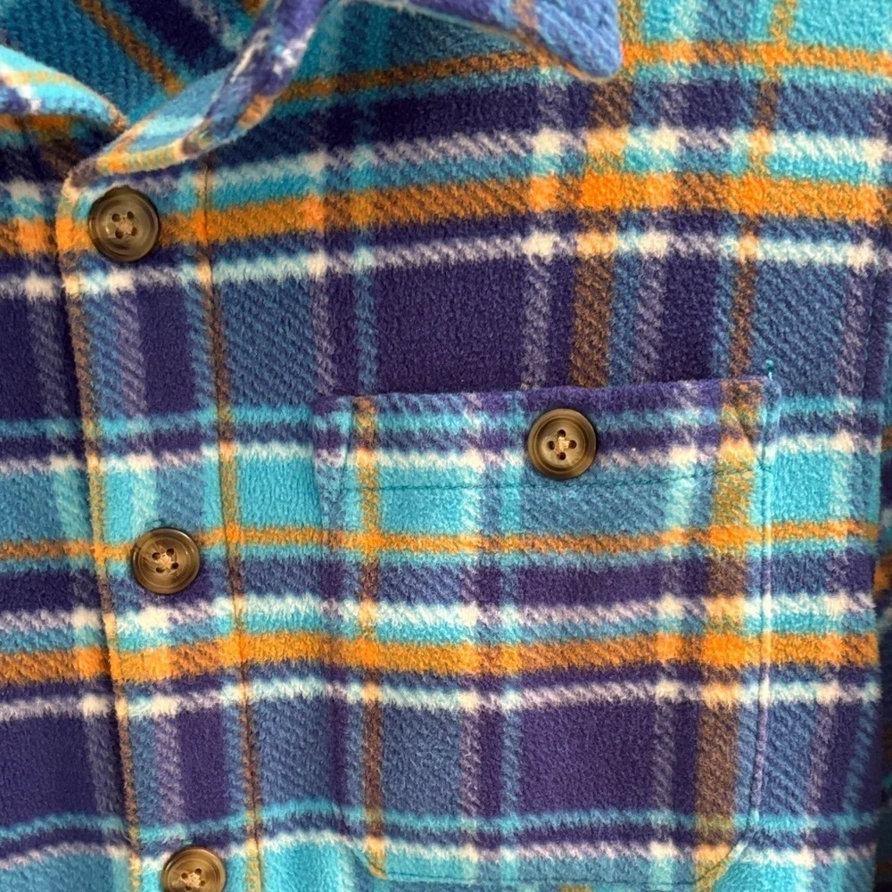 NWOT Gymboree Blue fleece Plaid boys Shirt size medium (7-8)